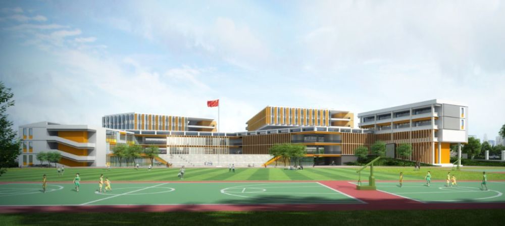 天府十一学校(三根松小学)设计的灵感来源于"川西林盘—公共空间