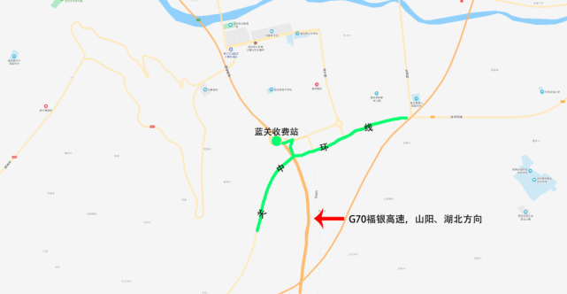 分流线路11:西商高速(g40)可通过华胥收费站,312国道,210国道(西韩路)