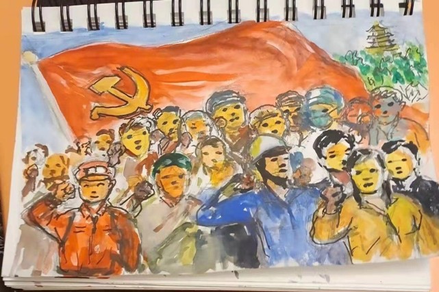 91岁女画家将作《入党宣誓》油画,预计作品2米多高