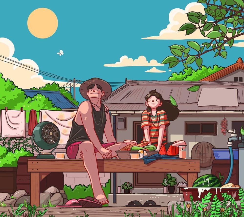 韩国插画师 gyung 的一组作品