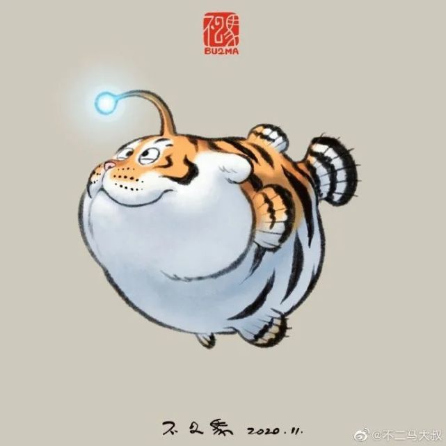 "萌虎"出没请注意!他把老虎画成胖胖的"肉球,引77万网友强势围观