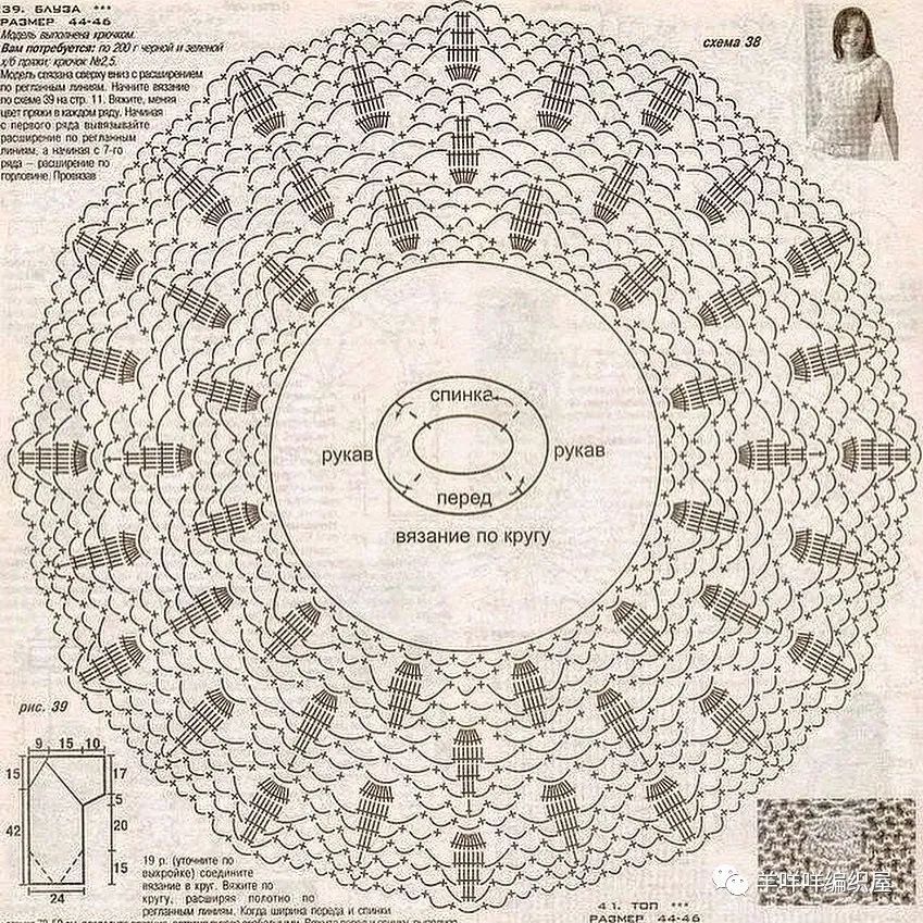 十款钩针圆肩育克图解