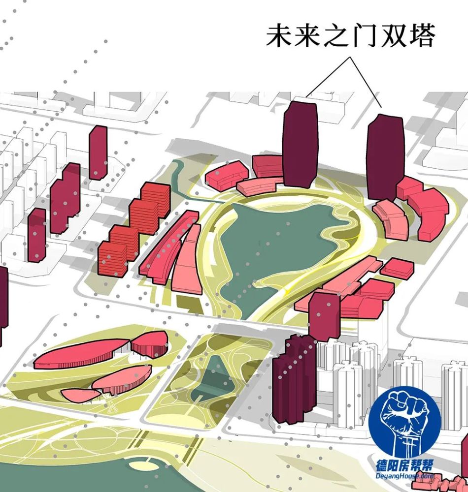不必羡慕成都金融城双子塔,这是德阳的未来之门双塔