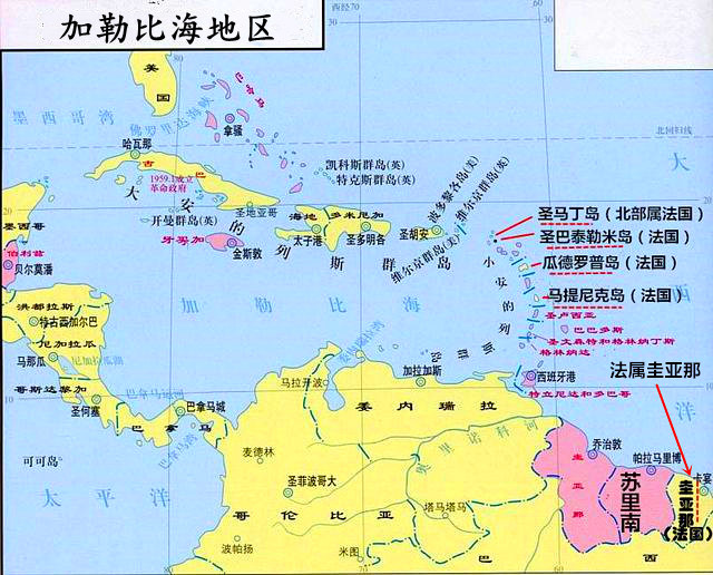 在法国的海外部分中,其中,法属圭亚那,瓜德罗普,马提尼克,留尼旺