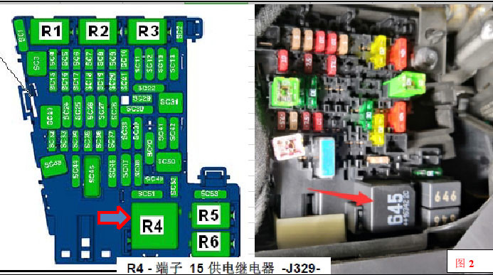 根据以往经验短接端子15供电继电器j329(见图2),但发现仍不能通信.