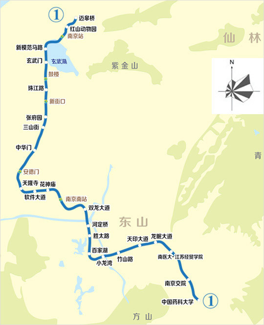 南京地铁1号线线路