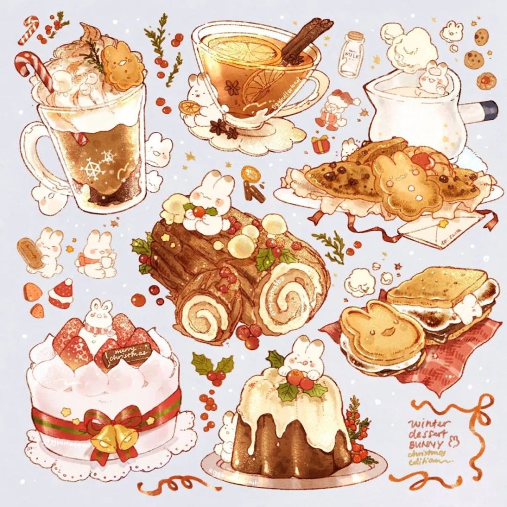 美食篇孩子馋哭了治愈系动漫美食插画