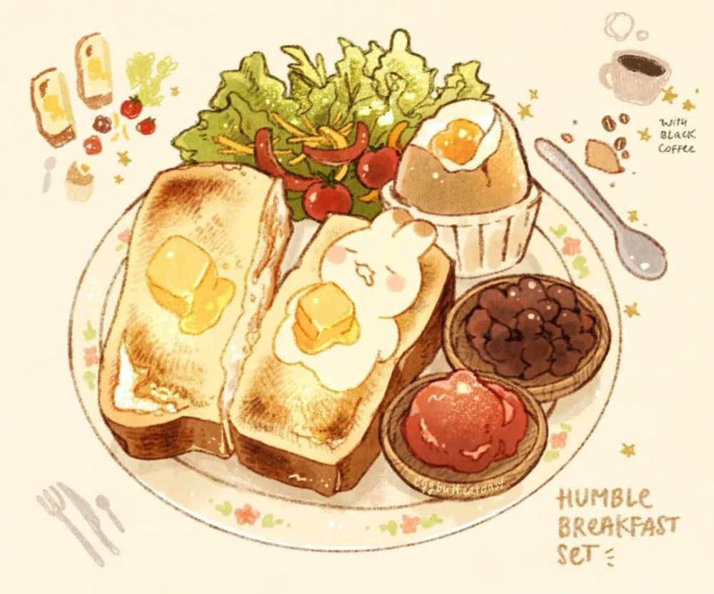 美食篇孩子馋哭了治愈系动漫美食插画
