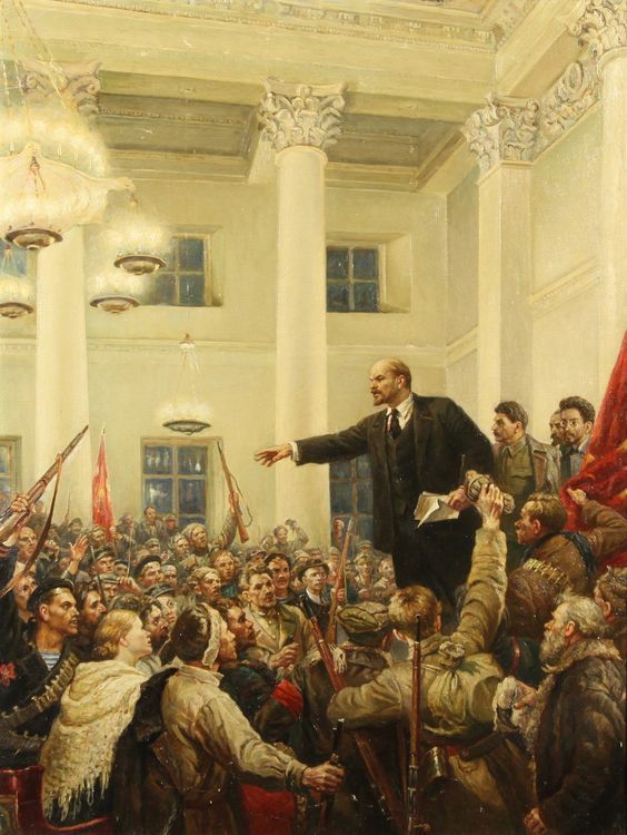在苏联的宣传画中,当年凡是宣传十月革命的,都是斯大林紧跟着列宁.