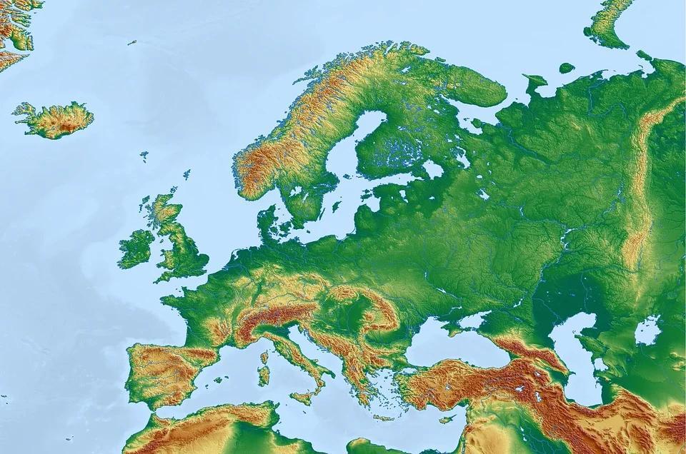 欧洲地形图