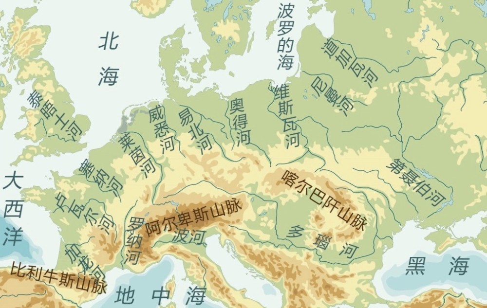 欧洲河流图