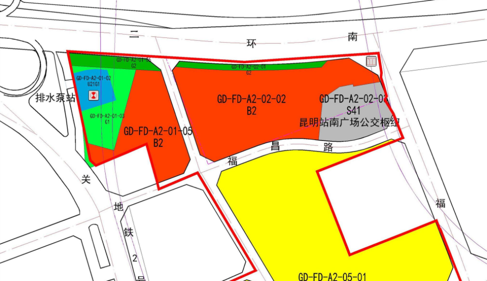 依据规划图所示 新增的火车站南广场 位于南二环另一侧