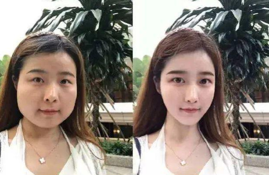 大学生美颜前后的那些对比图,女生堪比"换脸"