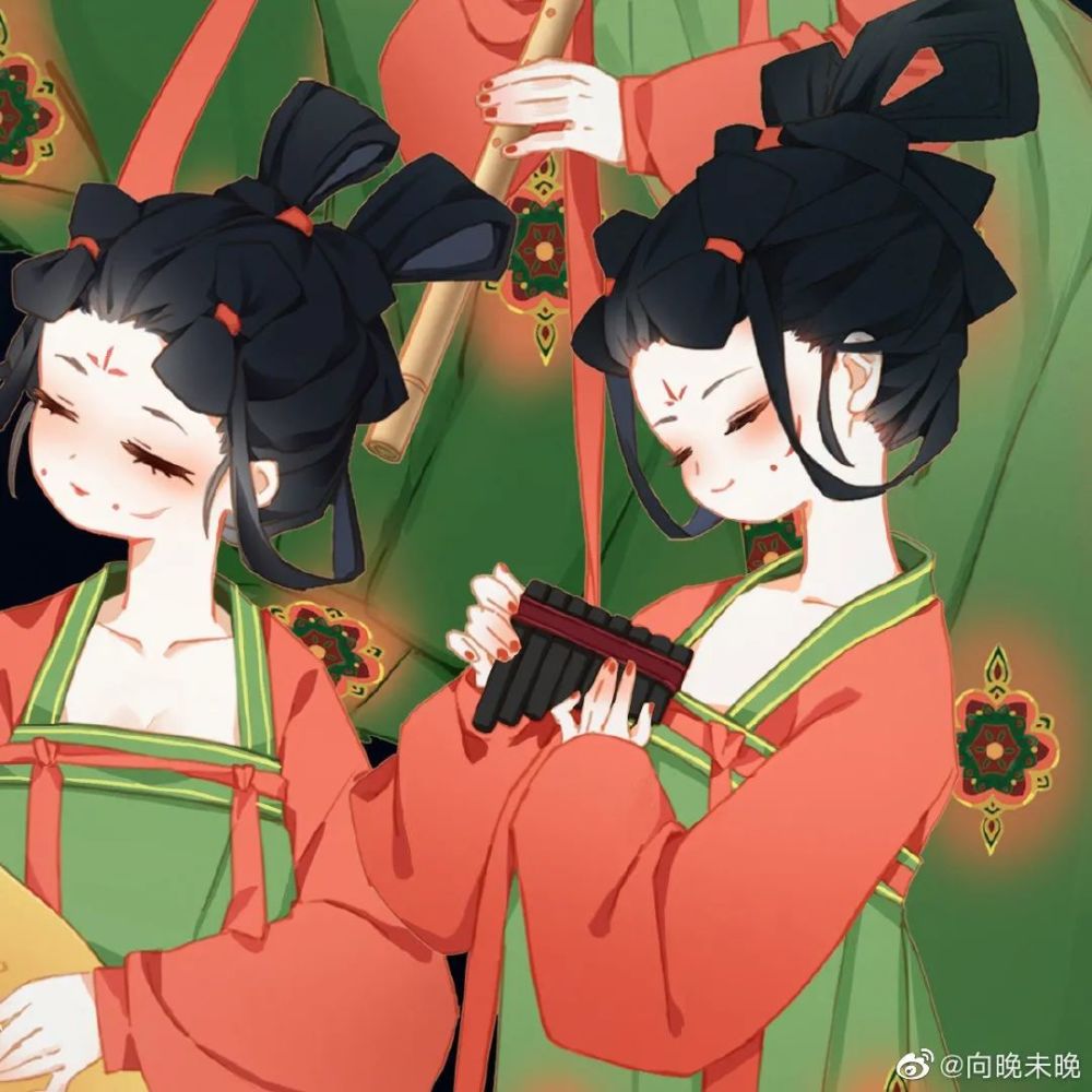 插画师笔下的唐宫夜宴小姐姐,看这傲娇的小表情,简直太可爱了