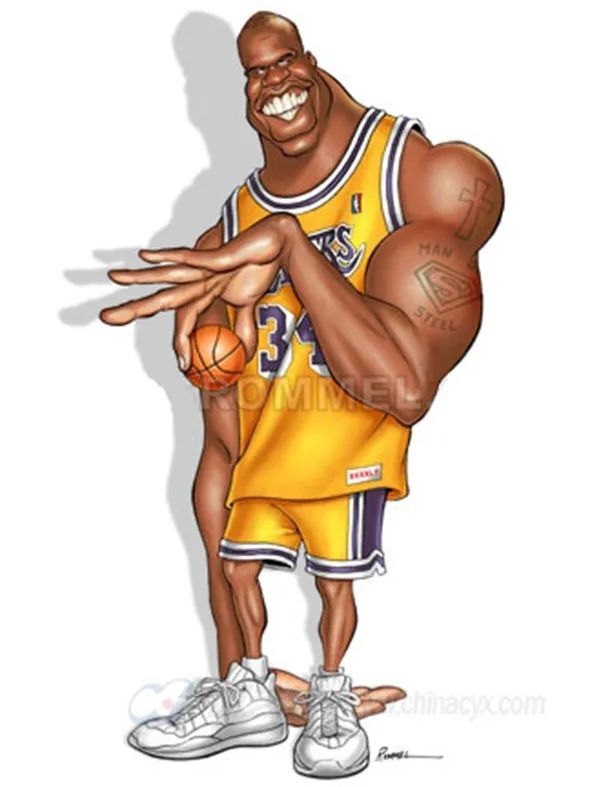 美国篮球运动员沙奎尔·奥尼尔漫画肖像