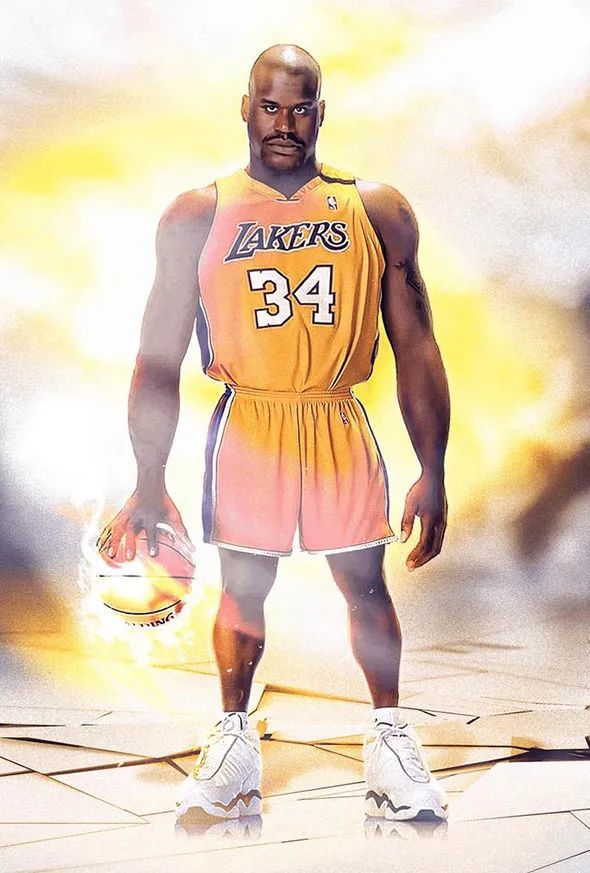 美国篮球运动员沙奎尔·奥尼尔漫画肖像