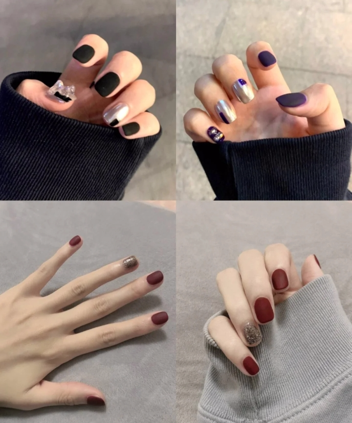 高级感满满的磨砂美甲显白又百搭快来选图