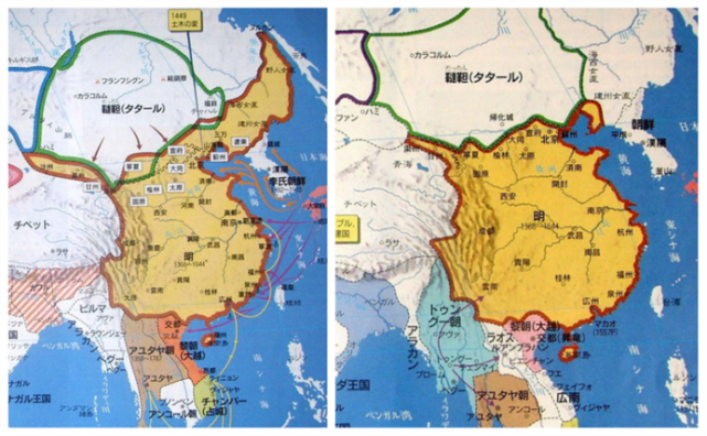 日本教科书中的中国历史地图:消失的夏朝,夸张的唐朝