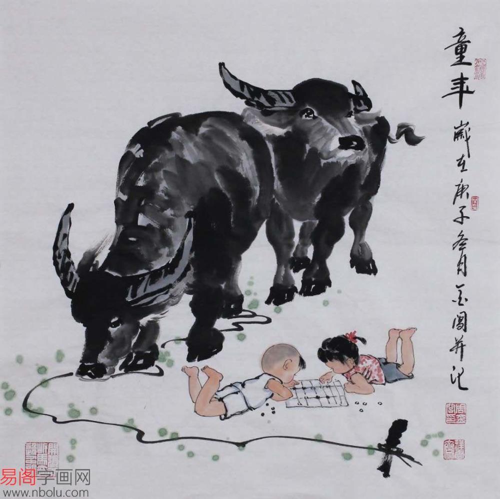 中国当代优秀画家周金阊,动物画牛作品欣赏