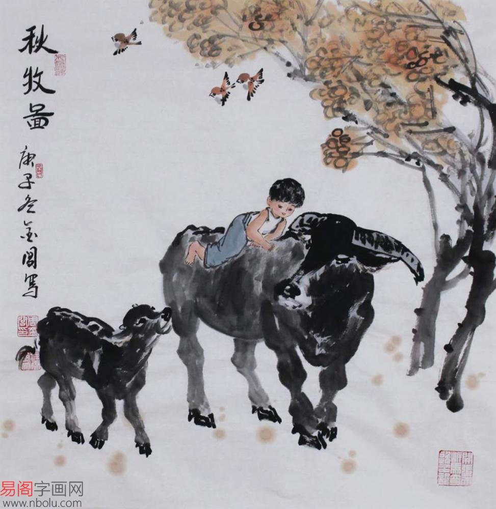 中国当代优秀画家周金阊,动物画牛作品欣赏