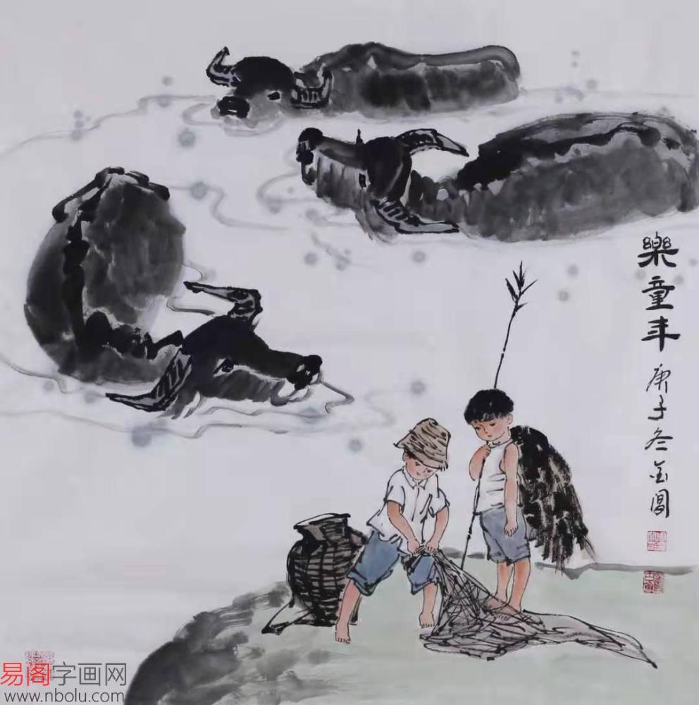 中国当代优秀画家周金阊,动物画牛作品欣赏