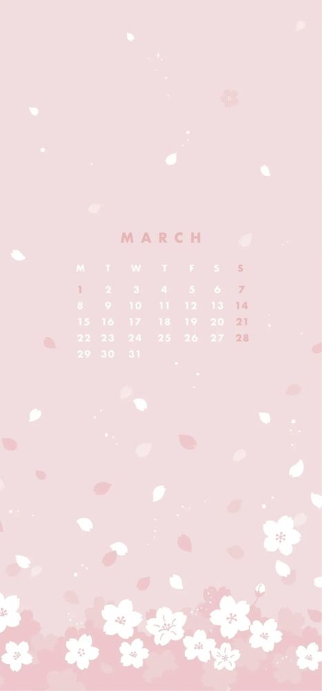 日历壁纸|2021三月清新简约日历壁纸
