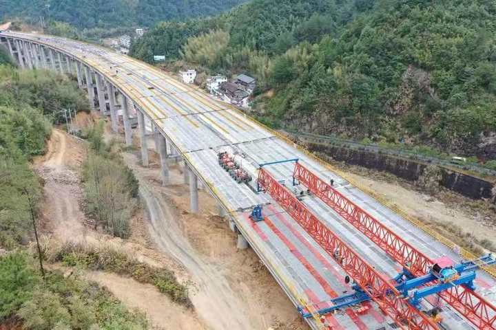 丽水将新增一条通往福建新通道!景文高速景宁段首座大桥实现双幅贯通