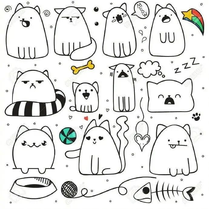 【绘画素材】 小猫咪能有什么坏心眼呢?