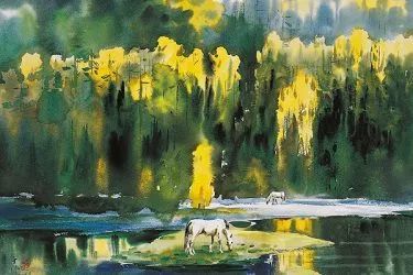 农家风景水彩画作品欣赏