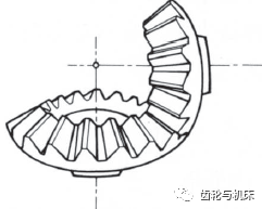 2)弧齿锥齿轮齿线为曲线,带有螺旋角的锥齿轮.