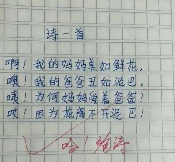 9岁小学生"即兴作诗"火了,父母哭笑不得,网友却说是个