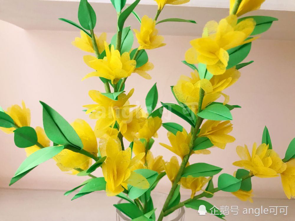 可可创意手工纸花教程,做一枝漂亮迎春花,让自己的生活更优雅!