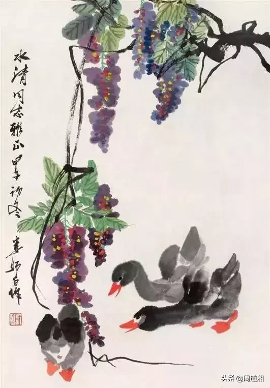 娄师白画紫藤,超美