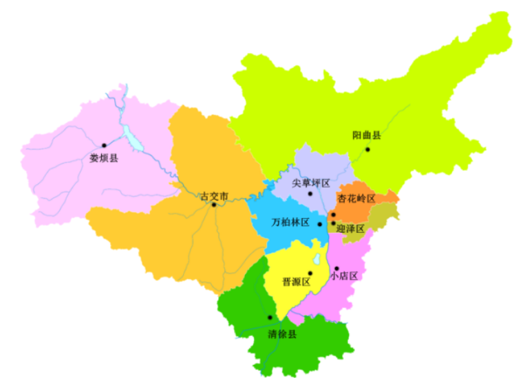 上图是太原地图,其中北面的阳曲县和南面的清徐县,"撤县设区"的可能