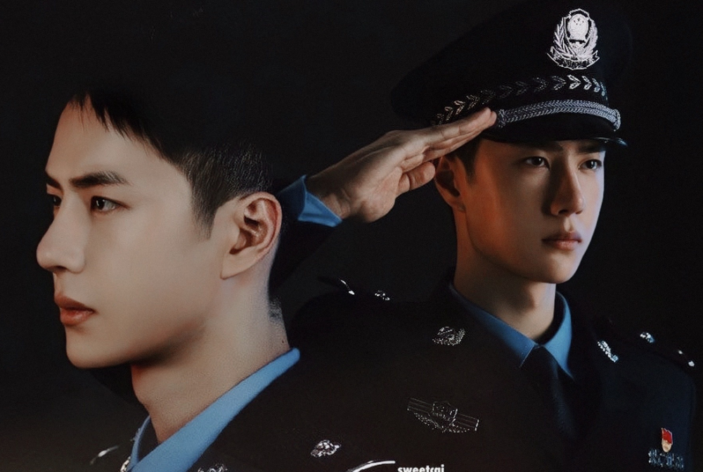 王一博新电影《维和防暴队》路透,警服造型好有型,不输《冰雨火》