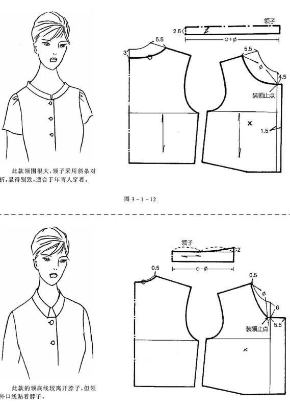 服装设计 | 变化的立领领子结构制图