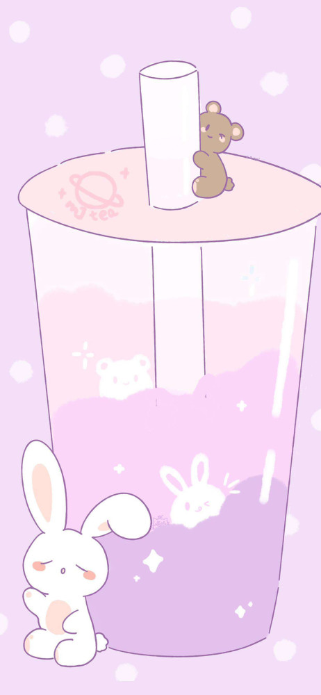 可爱少女奶茶系壁纸
