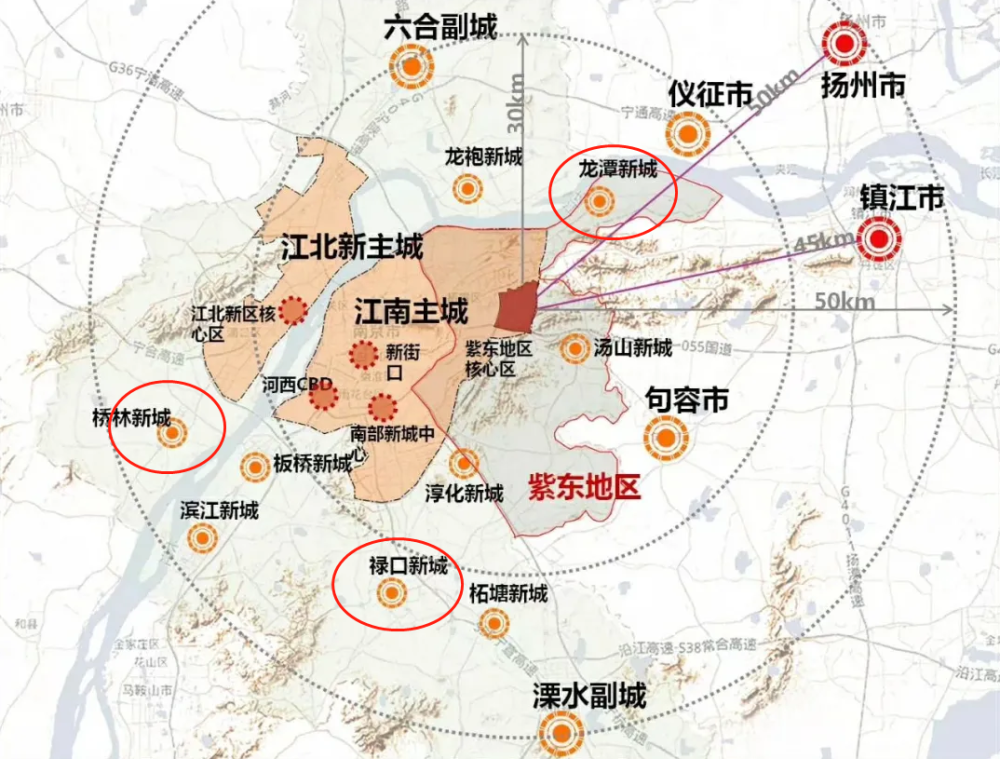 墓地搬迁的青龙山新城,甚至远在禄口的空港新城, 南京城市规划中的