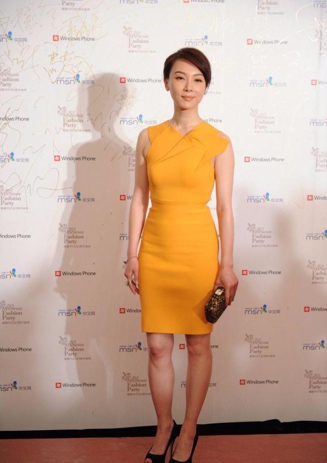 真是服了陈数的勇气,紧身裙裹出圆鼓鼓小肚子也穿,还好气质加分