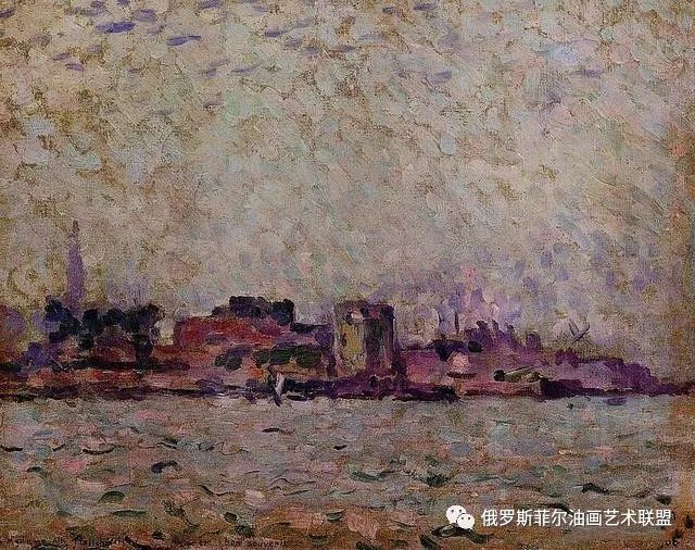 《荷兰维尔港的晨雾》(morning fog over the port of veer, holland)