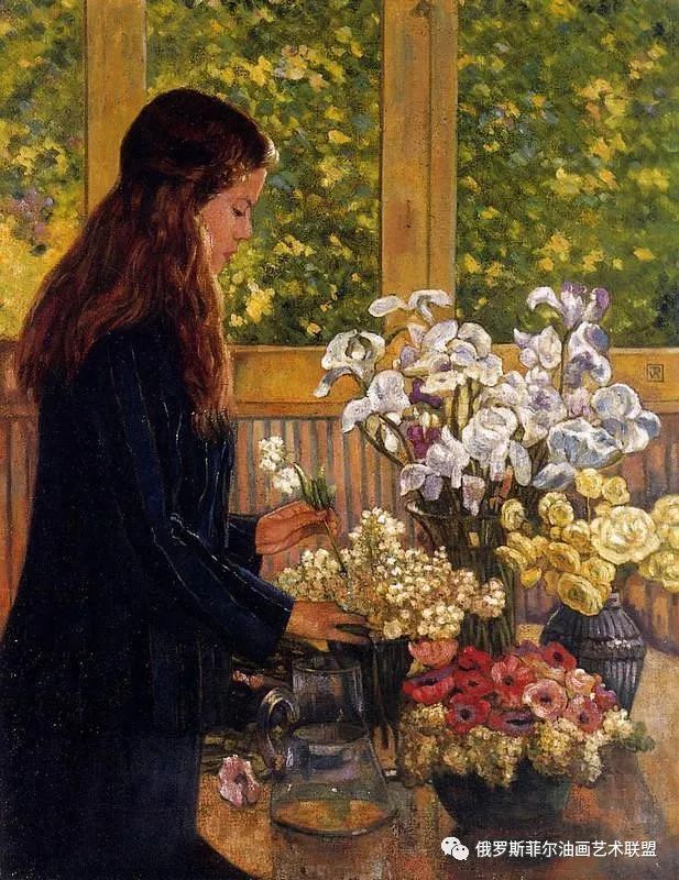 《带着花瓶的年轻女孩(young girl with vase of flowers)