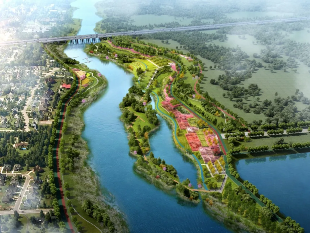 沣河绿道效果图 沣河是西安市"三河一山"规划的其中"一河",也是高新