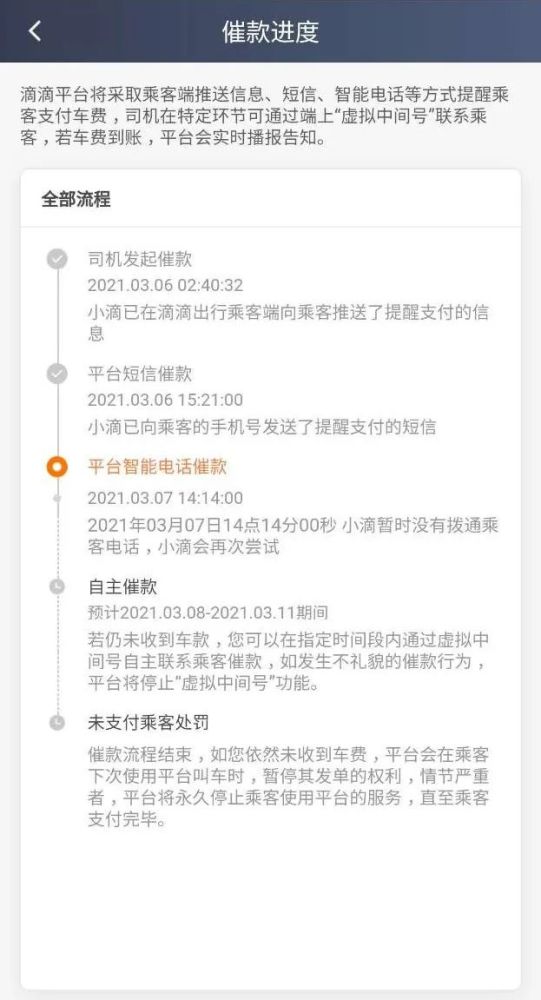 搭滴滴不付款会怎么样_滴滴打车付款截图