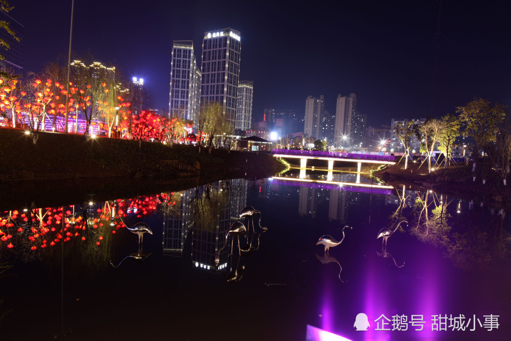 内江北站千水湖公园夜景好漂亮分享给大家