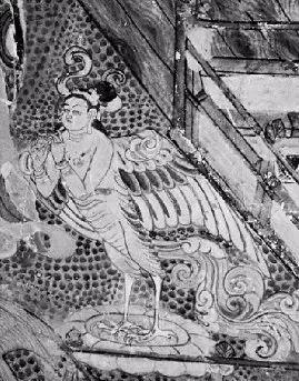 莫高窟藻井之中360窟藻井主室覆斗顶,有非常多的妙音鸟造型,在祥云之
