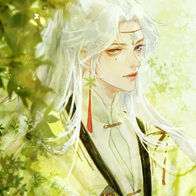 古风帅气男神白发头像图片