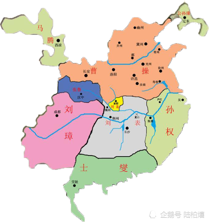 赤壁之战前刘备在新野地图