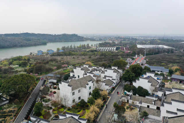 3月13日拍摄的南京市溧水区傅家边山凹村内的遇园(无人机照片).