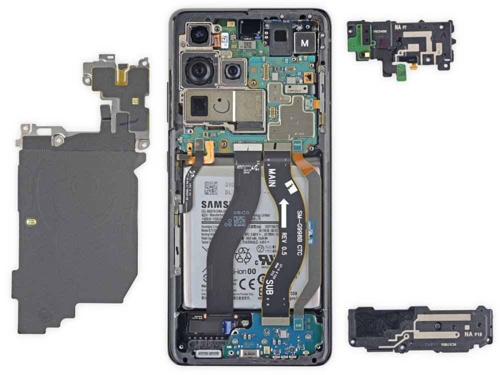 拆解galaxy s21 ultra,ifixit 历经万难