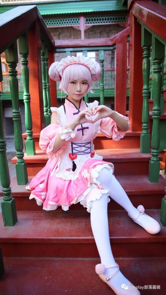 cos:王者荣耀小乔中华风女仆装同人cos正片@洛城雪